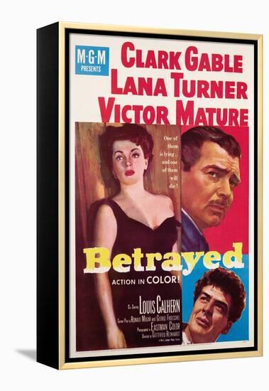 Betrayed, Lana Turner, Clark Gable, Victor Mature, 1954-null-Framed Stretched Canvas