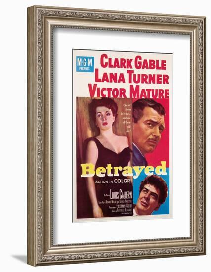 Betrayed, Lana Turner, Clark Gable, Victor Mature, 1954-null-Framed Photo