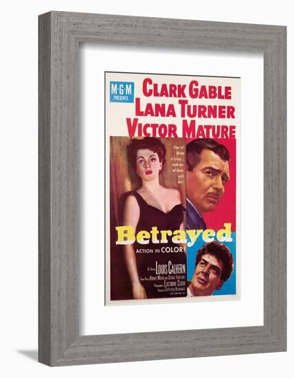 Betrayed, Lana Turner, Clark Gable, Victor Mature, 1954-null-Framed Photo