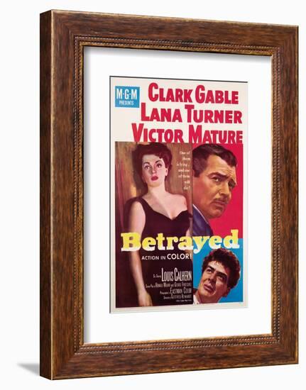 Betrayed, Lana Turner, Clark Gable, Victor Mature, 1954-null-Framed Photo