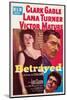 Betrayed, Lana Turner, Clark Gable, Victor Mature, 1954-null-Mounted Photo