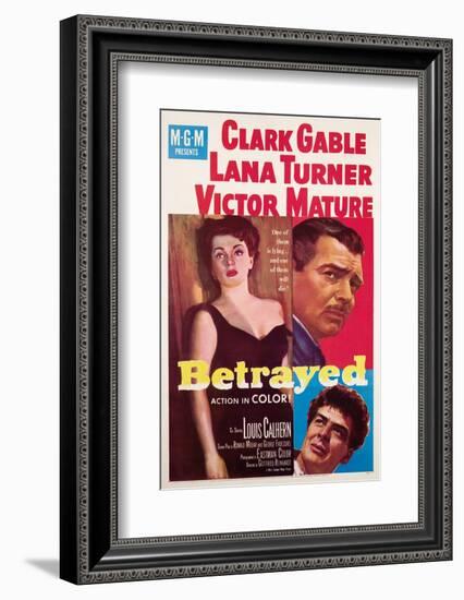 Betrayed, Lana Turner, Clark Gable, Victor Mature, 1954-null-Framed Photo