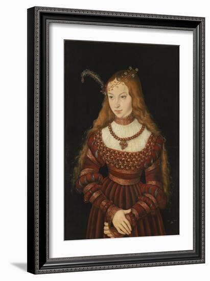 Betrothal Portrait of Sybille of Cleves, 1526-7-Lucas Cranach the Elder-Framed Giclee Print