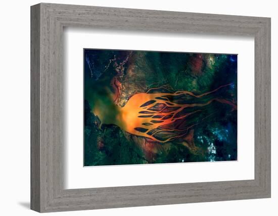 Betsiboka River, Madagascar. Satellite View. Colorful Collage. Elements of this Image Furnished by-Elen11-Framed Photographic Print