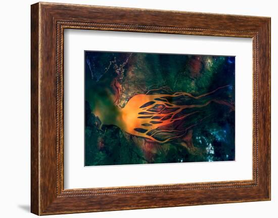 Betsiboka River, Madagascar. Satellite View. Colorful Collage. Elements of this Image Furnished by-Elen11-Framed Photographic Print