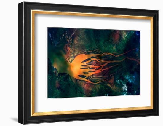 Betsiboka River, Madagascar. Satellite View. Colorful Collage. Elements of this Image Furnished by-Elen11-Framed Photographic Print