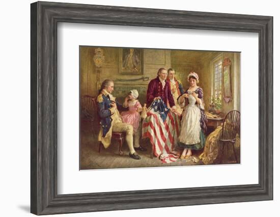 Betsy Ross, 1777-Jean Leon Gerome Ferris-Framed Art Print