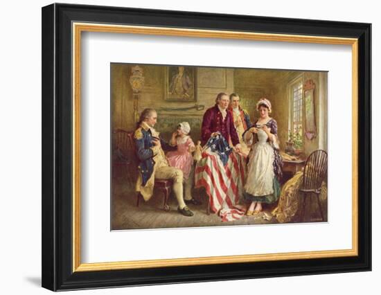 Betsy Ross, 1777-Jean Leon Gerome Ferris-Framed Art Print