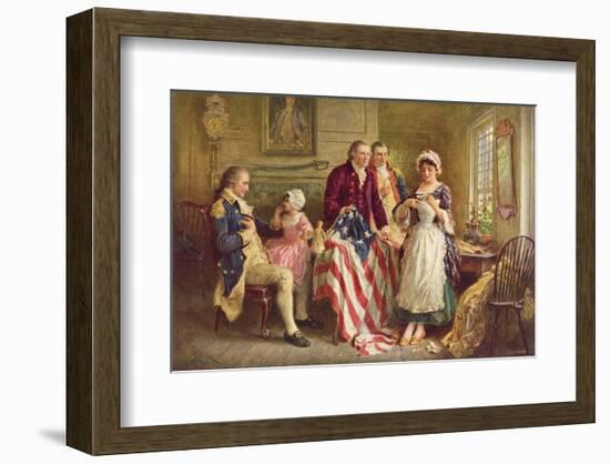 Betsy Ross, 1777-Jean Leon Gerome Ferris-Framed Art Print