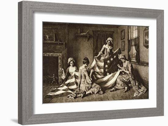 Betsy Ross Sewing the First United States Flag-null-Framed Giclee Print