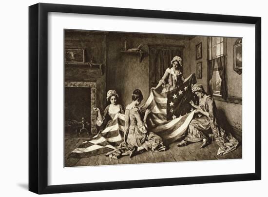 Betsy Ross Sewing the First United States Flag-null-Framed Giclee Print