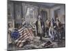 Betsy Ross Shows Washington the Stars and Stripes-Edward Moran-Mounted Giclee Print