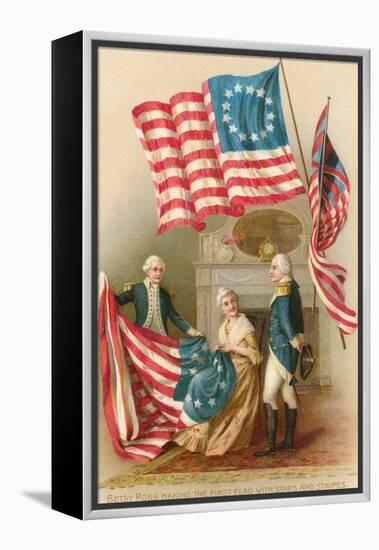 Betsy Ross with First Flag-null-Framed Stretched Canvas