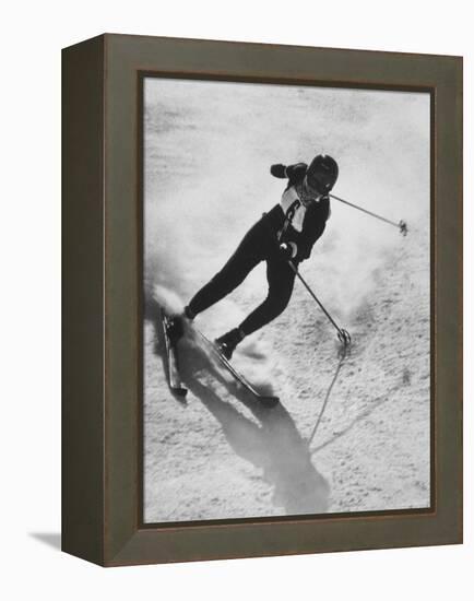 Betsy Snite During Winter Olympics-Ralph Crane-Framed Premier Image Canvas