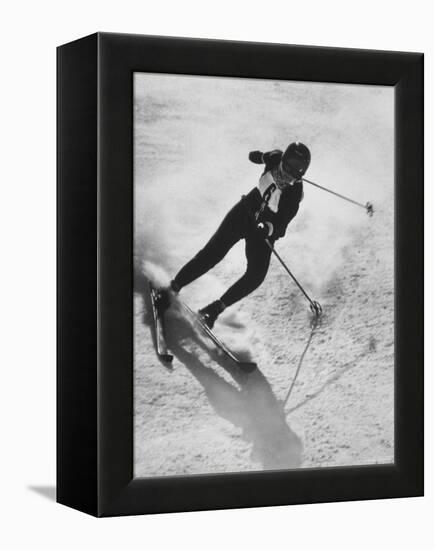 Betsy Snite During Winter Olympics-Ralph Crane-Framed Premier Image Canvas