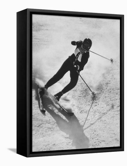 Betsy Snite During Winter Olympics-Ralph Crane-Framed Premier Image Canvas