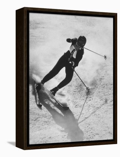 Betsy Snite During Winter Olympics-Ralph Crane-Framed Premier Image Canvas