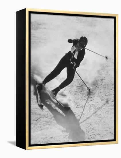 Betsy Snite During Winter Olympics-Ralph Crane-Framed Premier Image Canvas