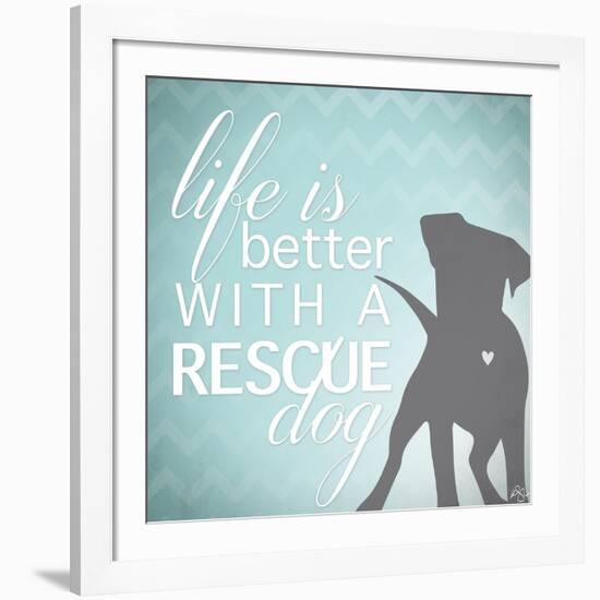 Better with a Rescue Dog-Kimberly Glover-Framed Giclee Print