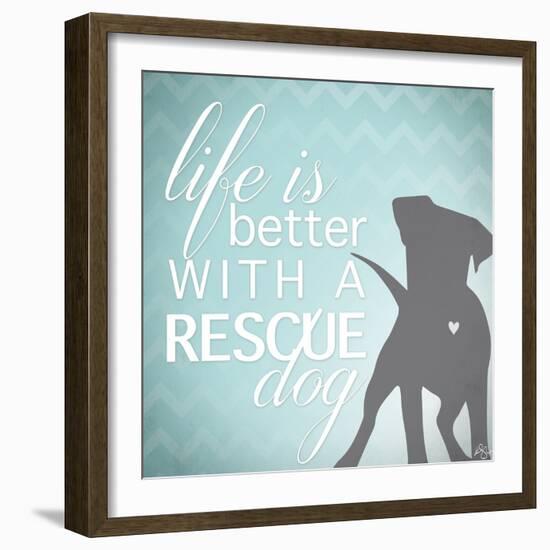 Better with a Rescue Dog-Kimberly Glover-Framed Giclee Print