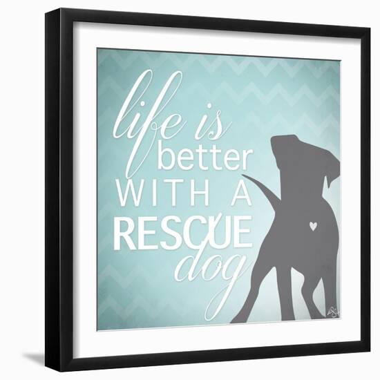 Better with a Rescue Dog-Kimberly Glover-Framed Giclee Print