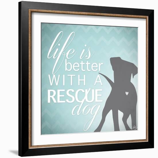 Better with a Rescue Dog-Kimberly Glover-Framed Giclee Print