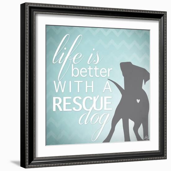 Better with a Rescue Dog-Kimberly Glover-Framed Giclee Print