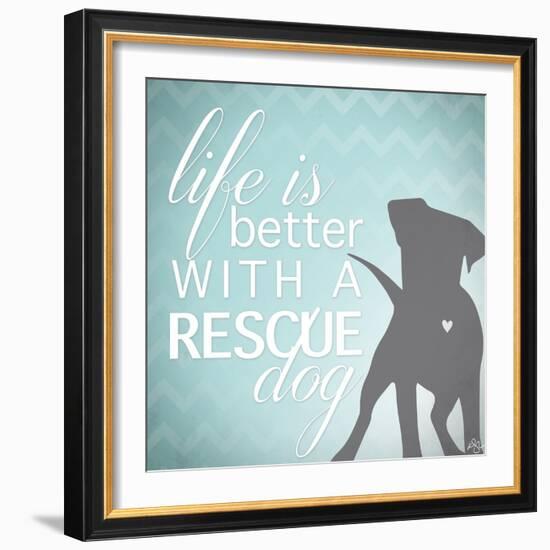 Better with a Rescue Dog-Kimberly Glover-Framed Giclee Print