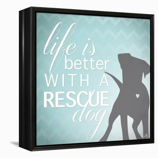 Better with a Rescue Dog-Kimberly Glover-Framed Premier Image Canvas