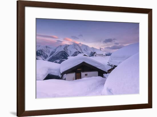 Bettmeralp at Sunset, canton Valais, Switzerland.-ClickAlps-Framed Photographic Print