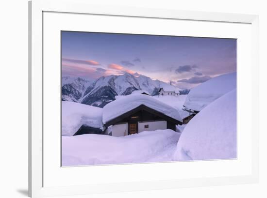 Bettmeralp at Sunset, canton Valais, Switzerland.-ClickAlps-Framed Photographic Print