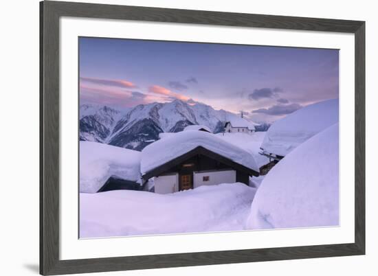 Bettmeralp at Sunset, canton Valais, Switzerland.-ClickAlps-Framed Photographic Print