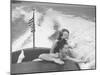 Betty Brooks and Patti McCarty Motor Boating at Catalina Island-Peter Stackpole-Mounted Photographic Print