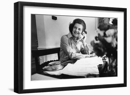 Betty Ford Works at Her Desk in the White House, 1974-76-null-Framed Photo