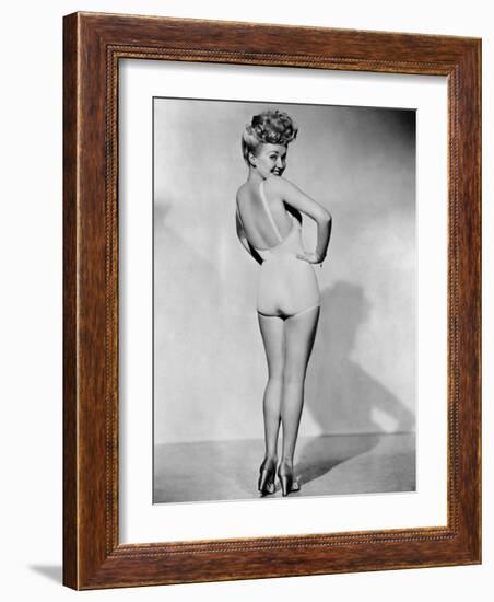 Betty Grable, World War II Pin-Up Picture, 1943-null-Framed Photo