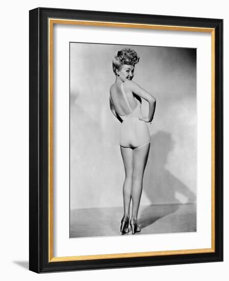 Betty Grable, World War II Pin-Up Picture, 1943-null-Framed Photo