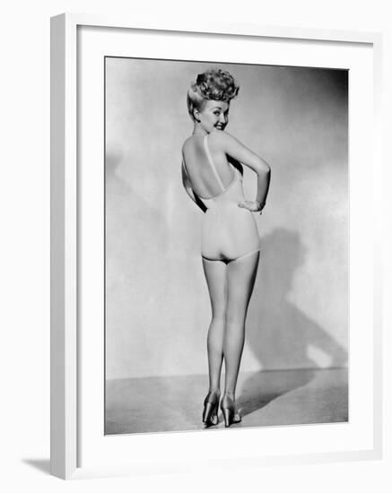 Betty Grable, World War II Pin-Up Picture, 1943-null-Framed Photo