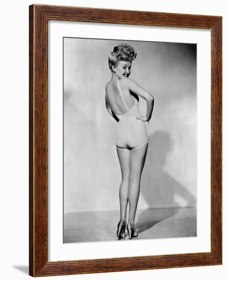 Betty Grable, World War II Pin-Up Picture, 1943-null-Framed Photo