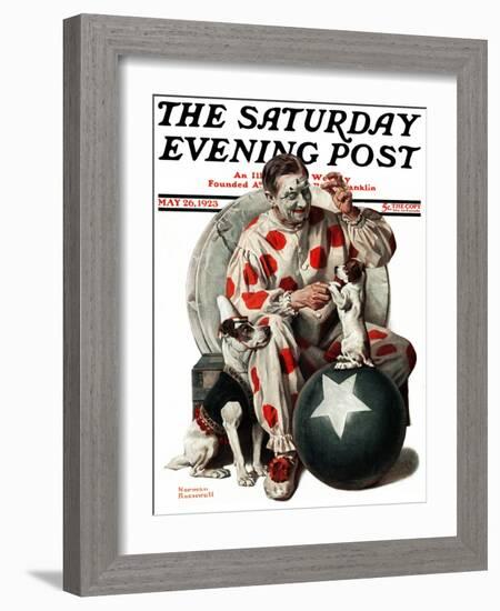 "Between the Acts" Saturday Evening Post Cover, May 26,1923-Norman Rockwell-Framed Giclee Print