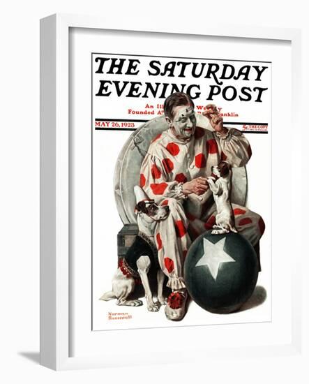 "Between the Acts" Saturday Evening Post Cover, May 26,1923-Norman Rockwell-Framed Giclee Print