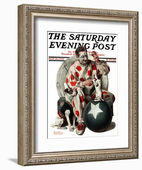 "Between the Acts" Saturday Evening Post Cover, May 26,1923-Norman Rockwell-Framed Giclee Print