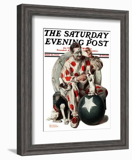 "Between the Acts" Saturday Evening Post Cover, May 26,1923-Norman Rockwell-Framed Giclee Print