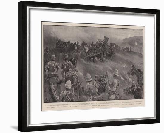 Between Two Fires, an Incident During the March on Kimberley by General French's Relief Column-John Charlton-Framed Giclee Print