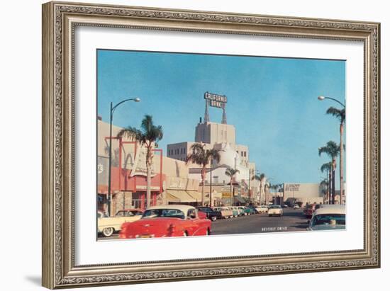 Beverly Drive in the Fifties-null-Framed Art Print