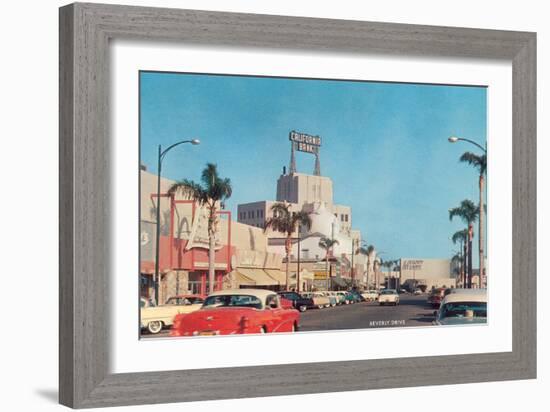 Beverly Drive in the Fifties-null-Framed Art Print