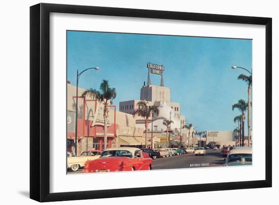 Beverly Drive in the Fifties-null-Framed Art Print