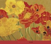 Crimson Poppies-Beverly Jean-Framed Art Print