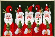 A Variety of Santas Holding Trees-Beverly Johnston-Giclee Print