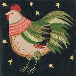 Rooster with Stars in Background Bordered-Beverly Johnston-Giclee Print
