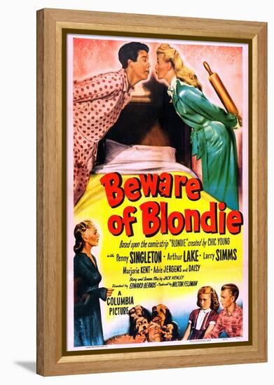 Beware of Blondie-null-Framed Stretched Canvas